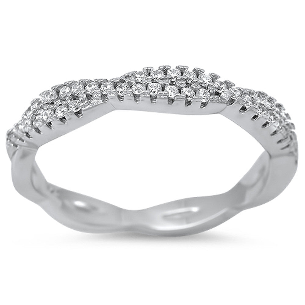 Infinity Style Cz .925 Sterling Silver Ring Sizes 4-9