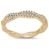 Yellow Gold Plated Infinity Style Cubic Zirconia .925 Sterling Silver Ring