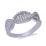 Micro Pave Cubic Zirconia fashion Engagement .925 Sterling Silver Ring Sizes 5-9