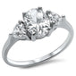 Oval & Heart Shape Cz .925 Sterling Silver Ring Sizes 4-11