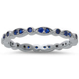  Blue Sapphire Wraparound All Seeing Eyes .925 Sterling Silver Band Ring Sizes 4-12
