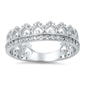 Cubic Zirconia Crown Eternity Band .925 Sterling Silver Ring Sizes 5-10