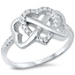 Heart Shape Infinity & Cz Heart .925 Sterling Silver Ring sizes 4-10