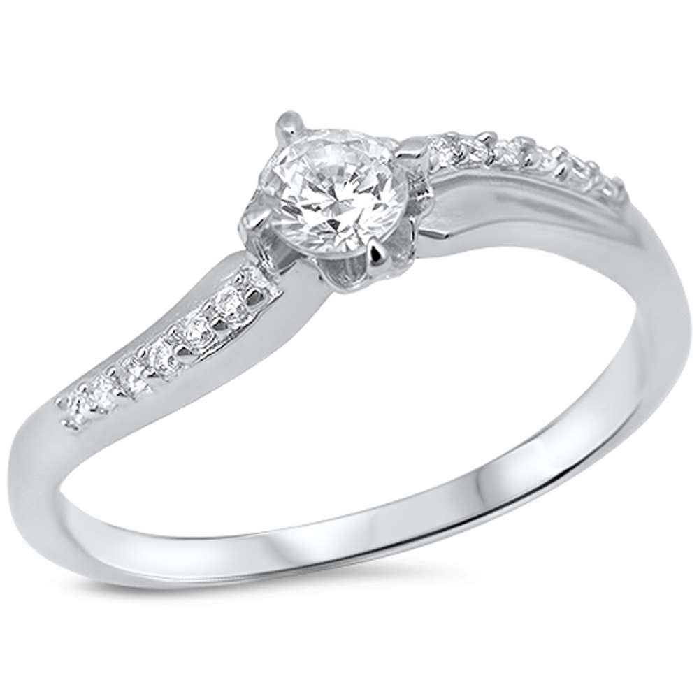 Round Solitaire Cz. Promise .925 Sterling Silver Ring sizes 5-10