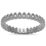 Pear Shape Cz Band .925 Sterling Silver Ring