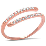 Rose Gold Plated Cz .925 Sterling Silver Fashion Ring