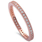 Rose Gold Plated Cz Eternity Band .925 Sterling Silver Ring Sizes 4-10