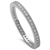 Cz Eternity Band .925 Sterling Silver Ring Sizes 4-7