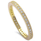 Yellow Gold Plated Cz Eternity Band .925 Sterling Silver Ring Sizes 4-10
