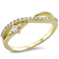 Yellow Gold Plated Cz Infinity .925 Sterling Silver Ring Sizes 4-10