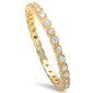 Yellow Gold Plated Cz Band .925 Sterling Silver Ring Sizes 4-10