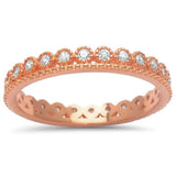 LabRose Gold Plated Cz Crown .925 Sterling Silver Ring