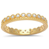 LabYellow Gold Plated Cz Crown .925 Sterling Silver Ring