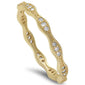 Yellow Gold Plated Cz Eternity Band .925 Sterling Silver Ring Sizes 4-10