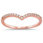Rose Gold Plated V Shape Cz .925 Sterling Silver Ring Sizes 4-10