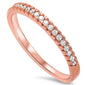 Rose Gold Plated Cz Engangemt Band .925 Sterling Silver Ring Sizes 3-10