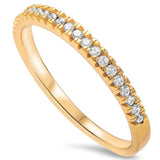 Yellow Gold Plated Cz Engagement Band .925 Sterling Silver Ring Sizes 3-11