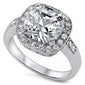 <span>CLOSEOUT! </span>Cushion Cut Cz Halo Ring .925 Sterling Silver Ring Sizes 5-10