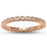 Rose Gold Plated Cubic Zirconia Eternity  .925 Sterling Silver Ring