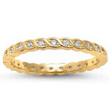 Yellow Gold Plated Cubic Zirconia Eternity  .925 Sterling Silver Ring