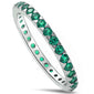 <span>CLOSEOUT!</span>Green Emerald Eternity Band .925 Sterling Silver Ring Size 4