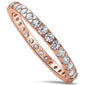 Rose Gold Plated Eternity Band .925 Sterling Silver Ring Sizes 4-11