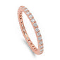 Rose Plated Stackable Cubic Zirconia .925 Sterling Silver Eternity Band