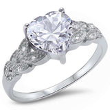 Cubiz Zirconia Heart.925 Sterling Silver Ring