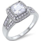 Princess Cut Solitaire Cz Engagment Fashion .925 Sterling Silver Ring Sizes 5-10