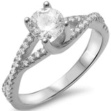 Round Solitaire Cz Fashion .925 Sterling Silver Ring Sizes 5-10