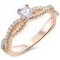 Yellow Gold Solitaire Cz Infinity Band .925 Sterling Silver Ring Sizes 5-10