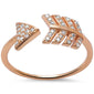Rose Gold Plated Arrow Cz .925 Sterling Silver Ring Sizes 5-10