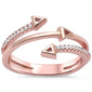 Rose Gold Plated Three Arrow Cubic Zirconia .925 Sterling Silver Ring Sizes 5-10