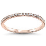Yellow Gold Plated Cubic Zirconia Eternity .925 Sterling Silver Ring