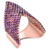 New Designer Rose Gold Plated Ruby .925 Sterling Silver Ring