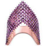 New Designer Rose Gold Plated Ruby .925 Sterling Silver Ring