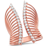   Rose Gold Plated Cubic Zirconia  .925 Sterling Silver Ring