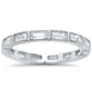 <span>CLOSEOUT! </span>Antique Style Baguette CZ Eternity Stackable Band .925 Sterling Silver Ring Sizes 4-10