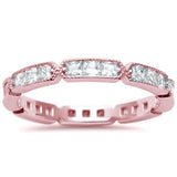Rose Gold Plated Antique Style Eternity .925 Sterling Silver Ring Sizes 5-10