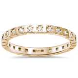  Yellow Plated Round Eternity Engagement .925 Sterling Silver Ring