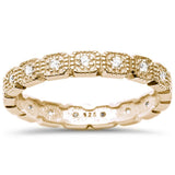 <span>CLOSEOUT!</span>Yellow  Gold Plated Cz Eternity Band .925 Sterling Silver Ring