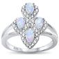 <span>Closeout!</span>White Opal Filigree Design & Cz .925 Sterling Silver Ring