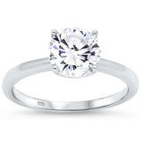 <span>CLOSEOUT! </span>Round Engagement Solitaire .925 Sterling Silver Ring