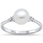 Fresh Water Pearl & Cz  .925 Sterling Silver Ring Sizes 4-10