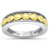  Black Plated Nugget Band .925 Sterling Silver Ring
