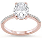 Rose Gold Plated Oval Cut Cubic Zirconia Engagement .925 Sterling Silver Ring Sizes 5-10