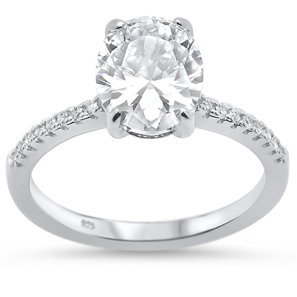 Love GOLD 9ct White Gold Cubic Zirconia Oval Solitaire Ring | very.co.uk