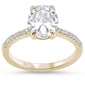 Yellow Gold Plated Oval Cut Cubic Zirconia Engagement .925 Sterling Silver Ring Sizes 5-10