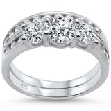 <span>CLOSEOUT! </span>2CT Round CZ Three Stone .925 Sterling Silver Ring