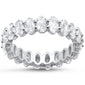 Oval Cubic Zirconia .925 Sterling Silver Eternity Band Ring Sizes 5-10